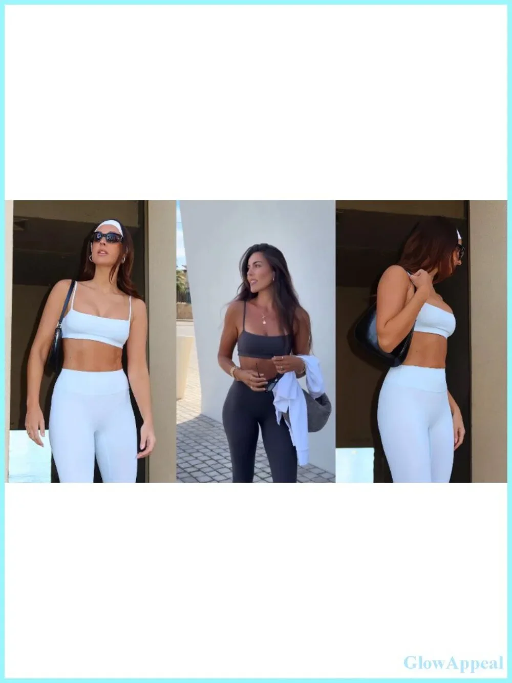 Square Neck Spaghetti Strap Sports Bra Wireless Padded Crop Top Yoga Workout